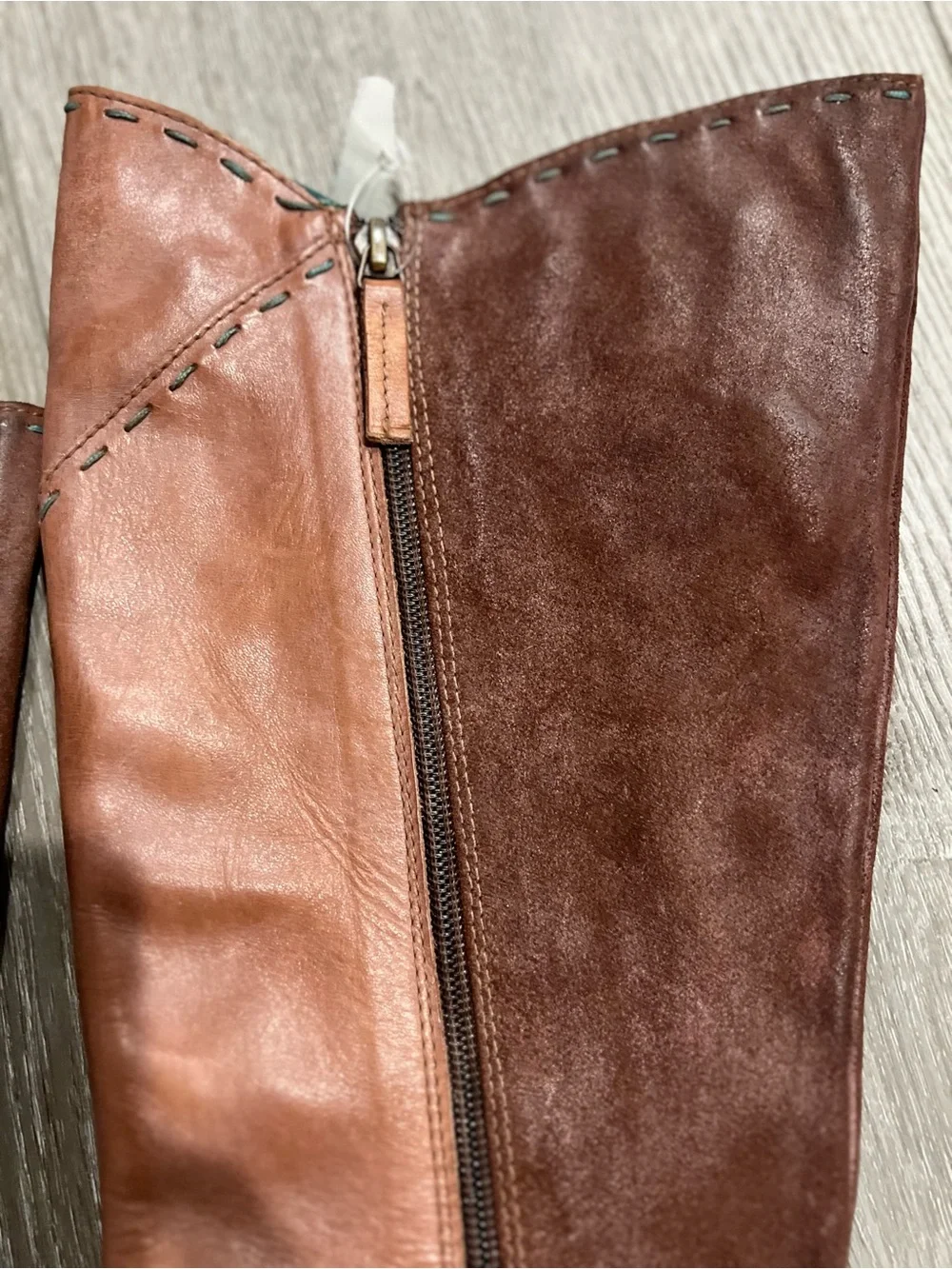 Roan by Bed Stu Karolus distressed two tone Tall Boots